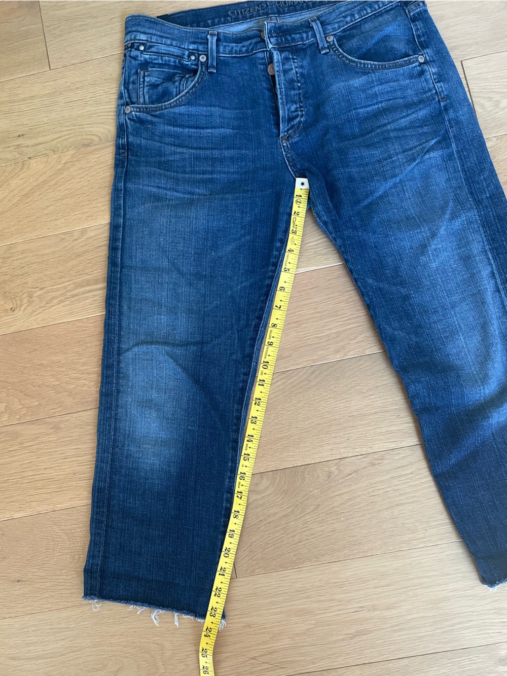 Citizens of Humanity Dylan Boyfriend Jeans Raw Hem Button Fly Cropped, 28 W 23 L - Picture 10 of 13